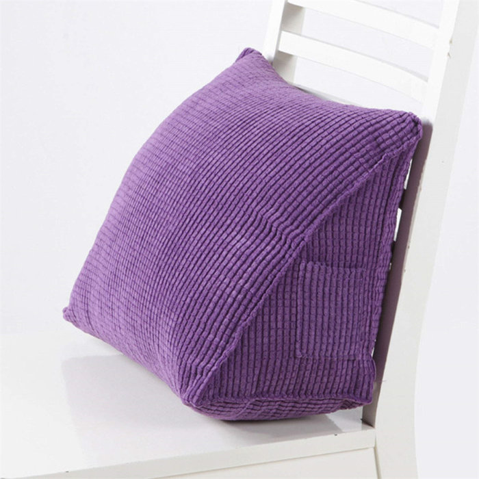 Latitude Run® Triangle Back Cushion Corduroy Wedge Soft Reading Pillow